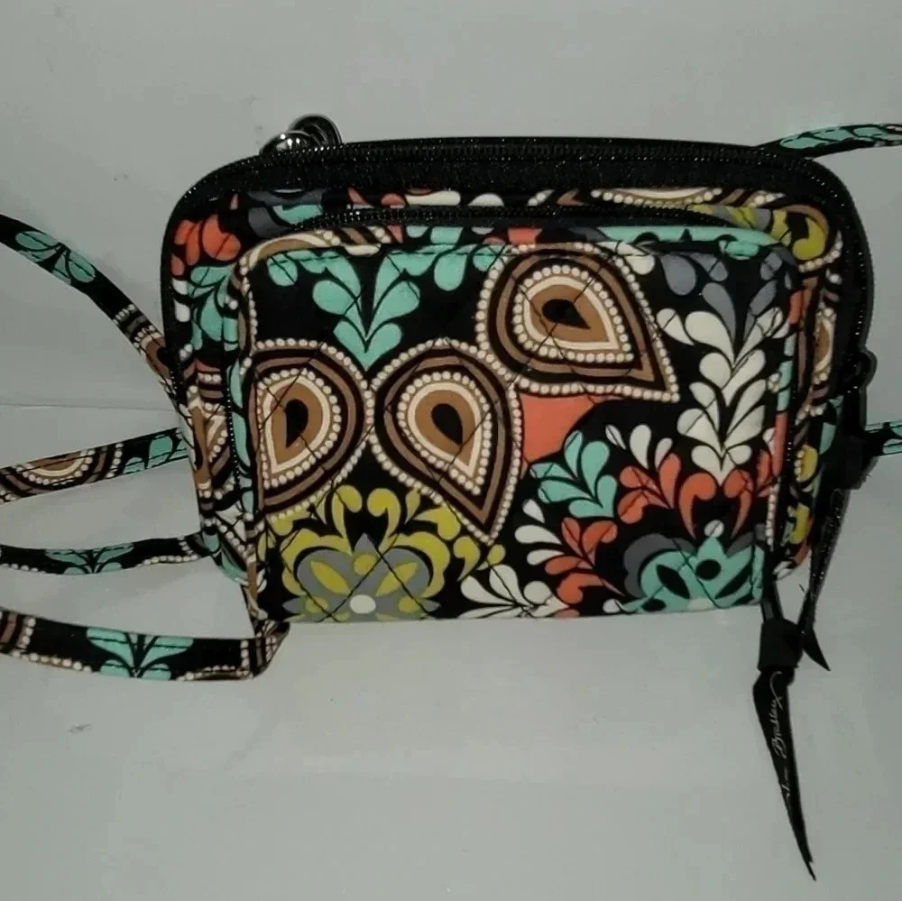 𝅺vera Bradley Paisley Print Wallet with Crossbody Strap